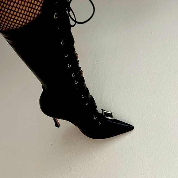 DIOR STUNNING Vintage Black Boots Amazing Condition WORN 1X and stored for 25yrs - Picture 2 of 13